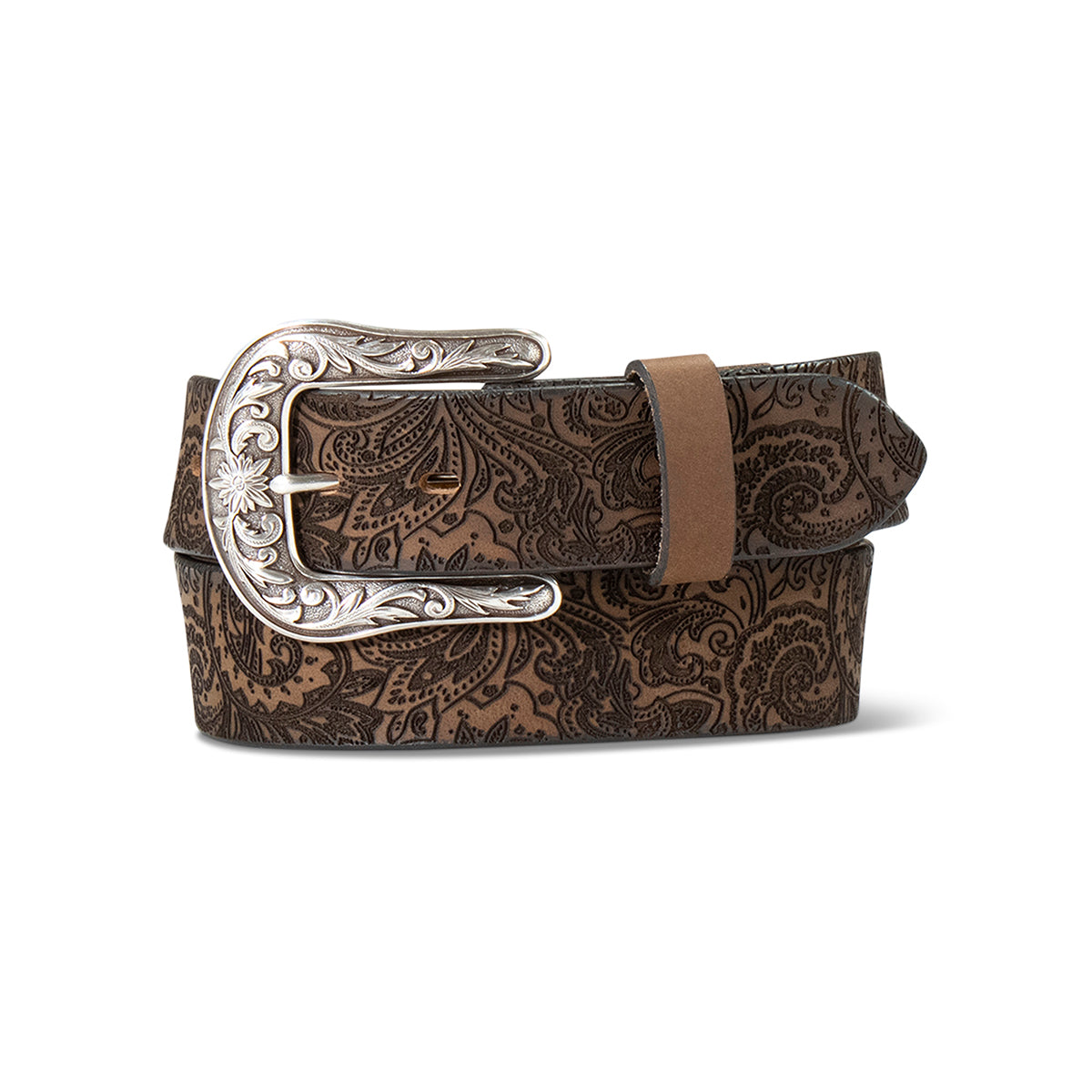 Ariat® Women's Brown Paisley Pattern Leather Western Belt