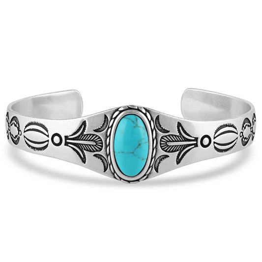 Montana Silversmiths® Unisex Southwest Statement Silver Turquoise Bracelet
