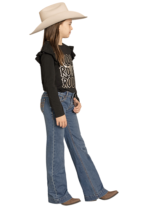 Panhandle Slim® Girls Embroidered Pockets Raised Denim Jeans