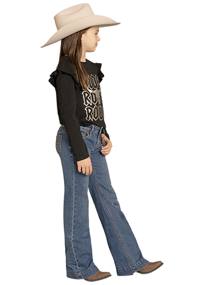 Panhandle Slim® Girls Embroidered Pockets Raised Denim Jeans