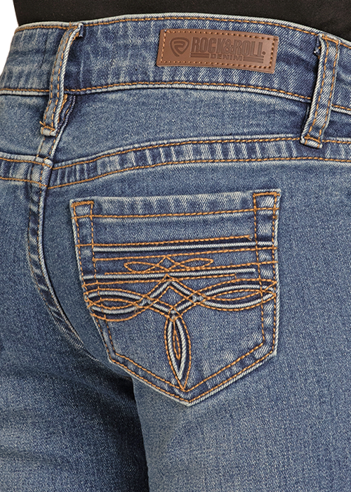Panhandle Slim® Girls Embroidered Pockets Raised Denim Jeans