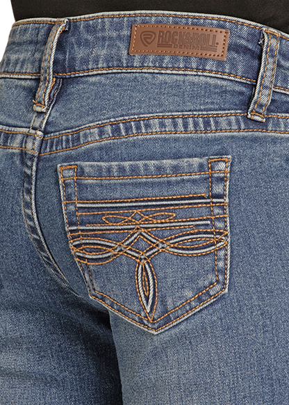 Panhandle Slim® Girls Embroidered Pockets Raised Denim Jeans