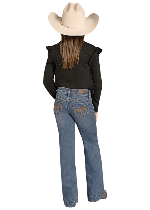 Panhandle Slim® Girls Embroidered Pockets Raised Denim Jeans