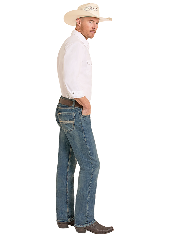Panhandle Slim® Men's Medium Wash Ladder Stitch Denim Jeans