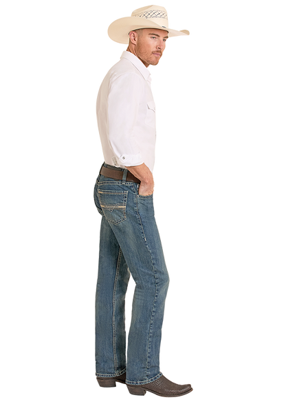 Panhandle Slim® Men's Medium Wash Ladder Stitch Denim Jeans
