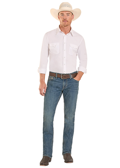 Panhandle Slim® Men's Medium Wash Ladder Stitch Denim Jeans