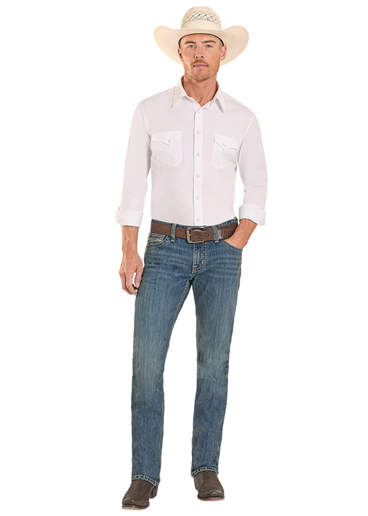 Panhandle Slim® Men's Medium Wash Ladder Stitch Denim Jeans