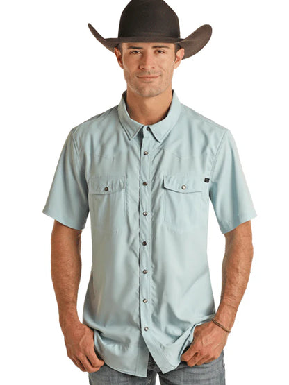 Panhandle Slim® Men's Aqua Tek Ripstop Short Sleeve Snap Front Shirt