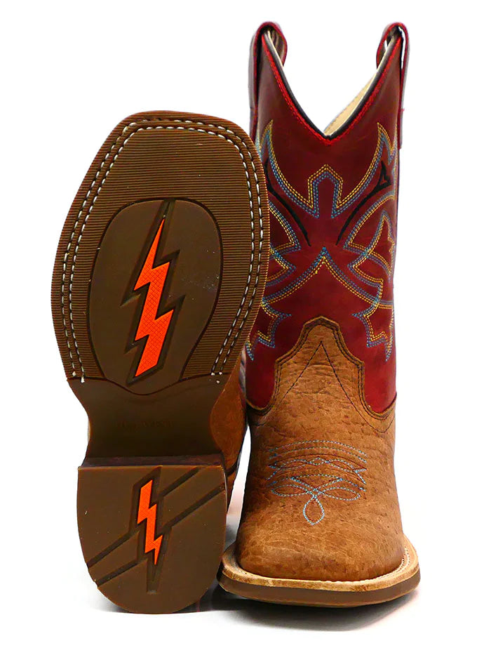 Jama Old West® Youth Rust Brown Square Toe Cowboy Boots