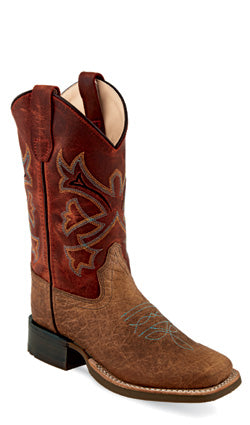 Jama Old West® Children's Rust Brown Square Toe Cowboy Boots