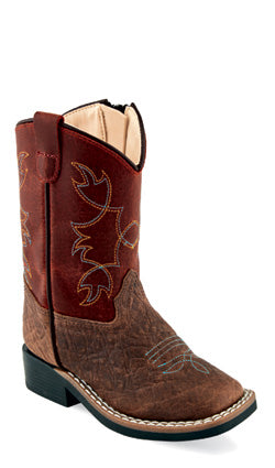 Jama Old West® Infant Brown Square Toe Cowboy Boots