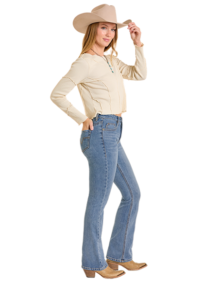 Panhandle Slim® Women's Yoke Detail High Rise Denim Pants