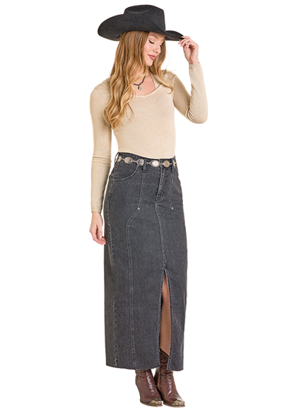 Panhandle Slim® Women's Black Denim Maxi Skirt