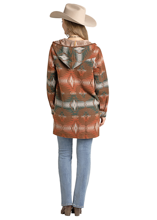 Panhandle Slim® Women's Rock N Roll Aztec Jacquard Hooded Coat