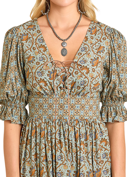 Panhandle Slim® Women's Jade Rock N Roll Mixed Print Mini Dress