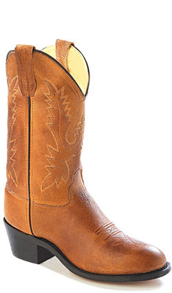 Jama Old West® Youth Tan Round Toe Cowboy Boots