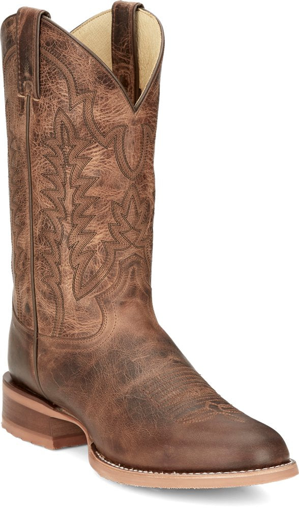 Justin® Men's Clanton Wide Round Toe Cowboy Boots