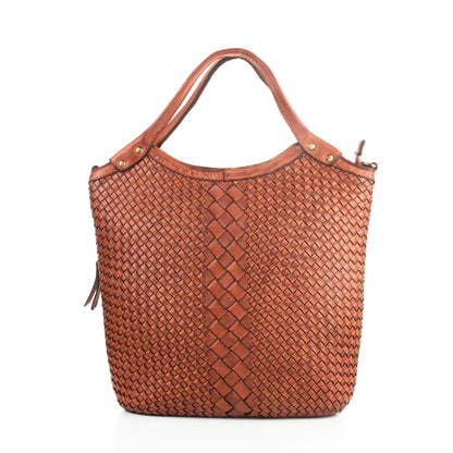 Milo Basket Weave Perth Washed Leather Tote