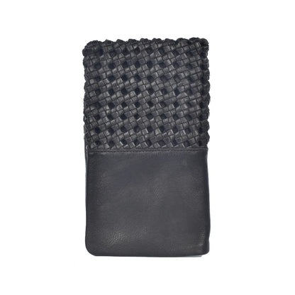 Milo® Cuio Cognac Washed Leather Basket Weave Wallet