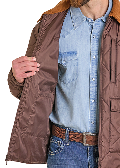Panhandle Slim® Men's Dark Brown Quilted Zip Front Puff Jacket