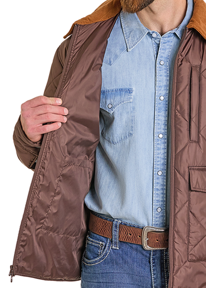 Panhandle Slim® Men's Dark Brown Quilted Zip Front Puff Jacket