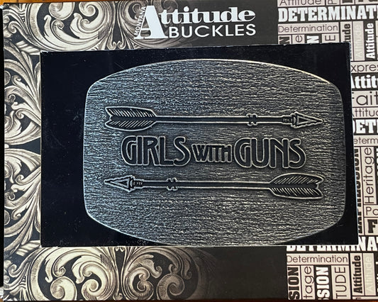 Montana Silversmiths® "Girls with Guns" Metal Attitude Belt Buckle