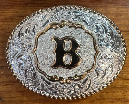 Crumrine® Letter "B" Silver Plated Belt Buckle