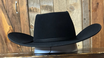 Serratelli® 6X Brick Crown 4.25 Bound Edge Brim Black Felt Cowboy Hat