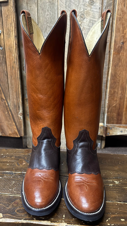 Hondo Solano®  CoppertanTobacco Roper Full Grain Leather 16"Tall Top Cowboy Boots