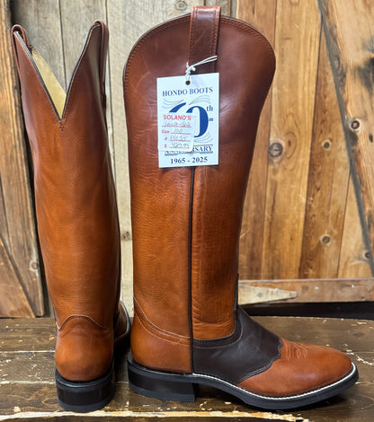 Hondo Solano®  CoppertanTobacco Roper Full Grain Leather 16"Tall Top Cowboy Boots