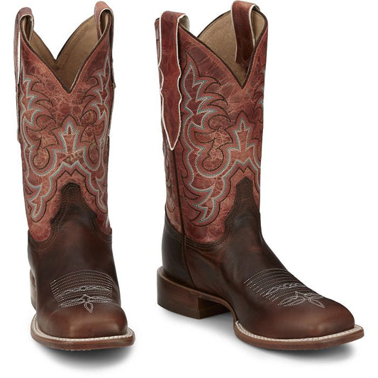 Justin® Women's Brown Dusty Western Square Toe Cowboy Boots