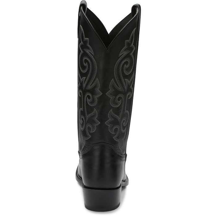 Justin® Men's Black London Calf Skin Round Toe Cowboy Boots