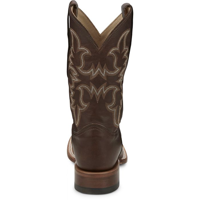 Justin® Men's Wayne Chocolate Brown Round Toe Western Boots