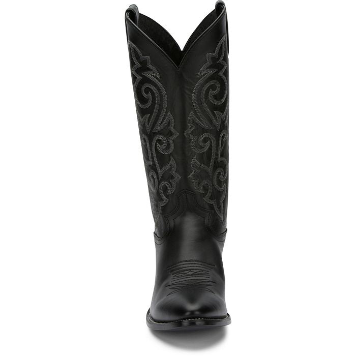Justin® Men's Black London Calf Skin Round Toe Cowboy Boots