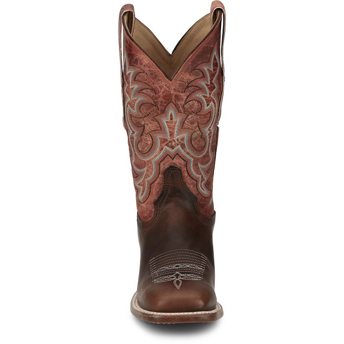 Justin® Women's Brown Dusty Western Square Toe Cowboy Boots