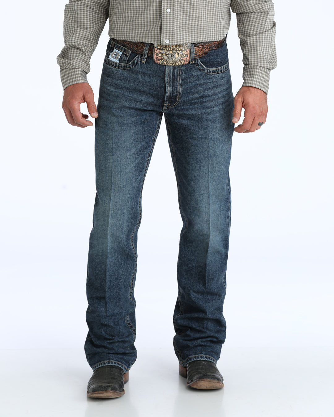 Cinch® Men's White Label Mid Rise Straight Leg Dark Stone Wash Denim Jeans
