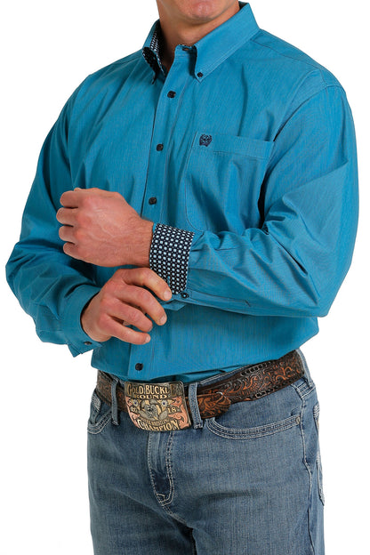 Cinch® Men's Turquoise Striped Long Sleeve Button Front Western Shirt