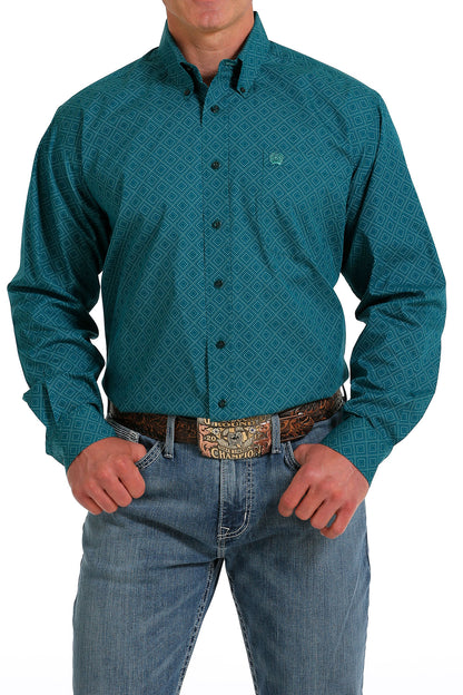 Cinch® Men's Teal Long Sleeve Button Front Western Shirt