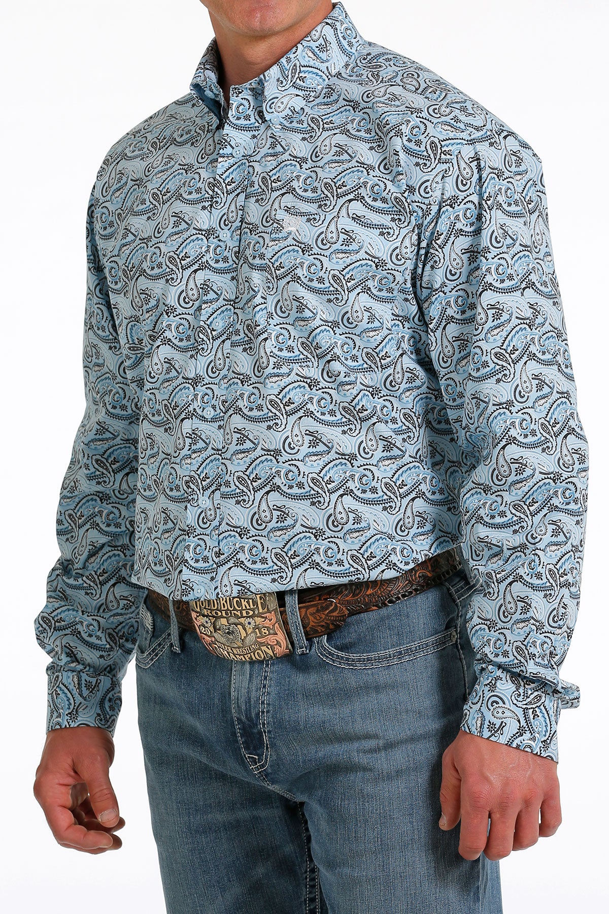 Cinch Light Blue Paisley Print - Mens Shirt - MTW1105601 - XL Cinch Light Blue Paisley Print - Mens Shirt - MTW1105601 - XL