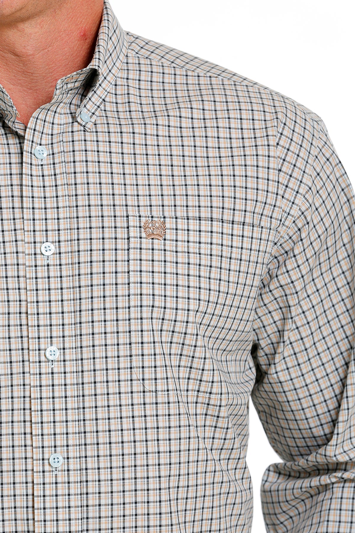 Cinch® Men's Blue Plaid Long Sleeve Button Front Western Shirt