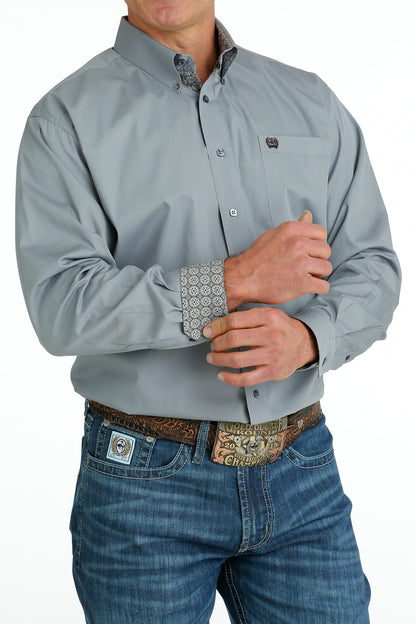 Cinch® Men's Solid Grey Long Sleeve Button Front Western Shirt