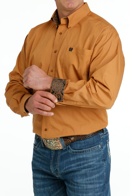 Cinch Men's Solid Gold Long Sleeve Button Front Western Shirt Solano's Boot & Western Wear Cinch Men's Solid Gold Long Sleeve Button Front Western Shirt Solano's Boot & Western Wear