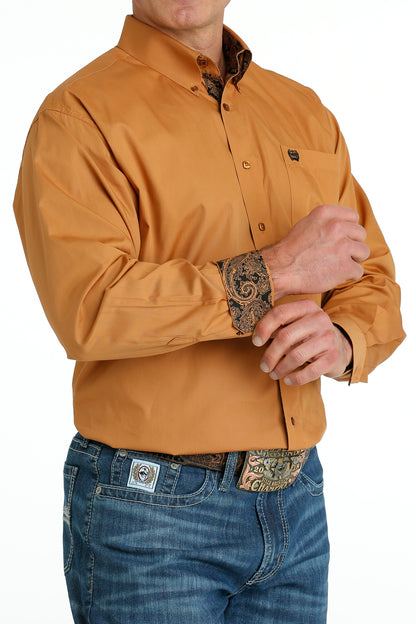 Cinch® Men's Solid Gold Long Sleeve Button Front Western Shirt