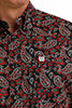 Cinch® Men's Black & Red Paisley Print Long Sleeve Button Front Western Shirt