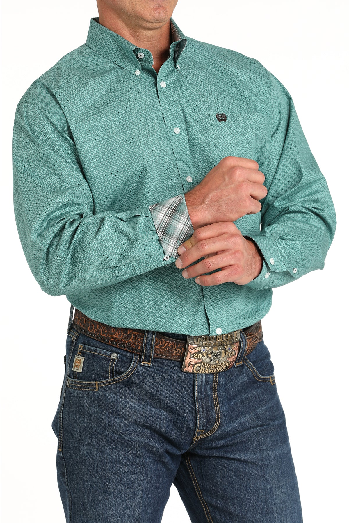 Cinch® Men's Classic Green Long Sleeve Button Front Western Shirt