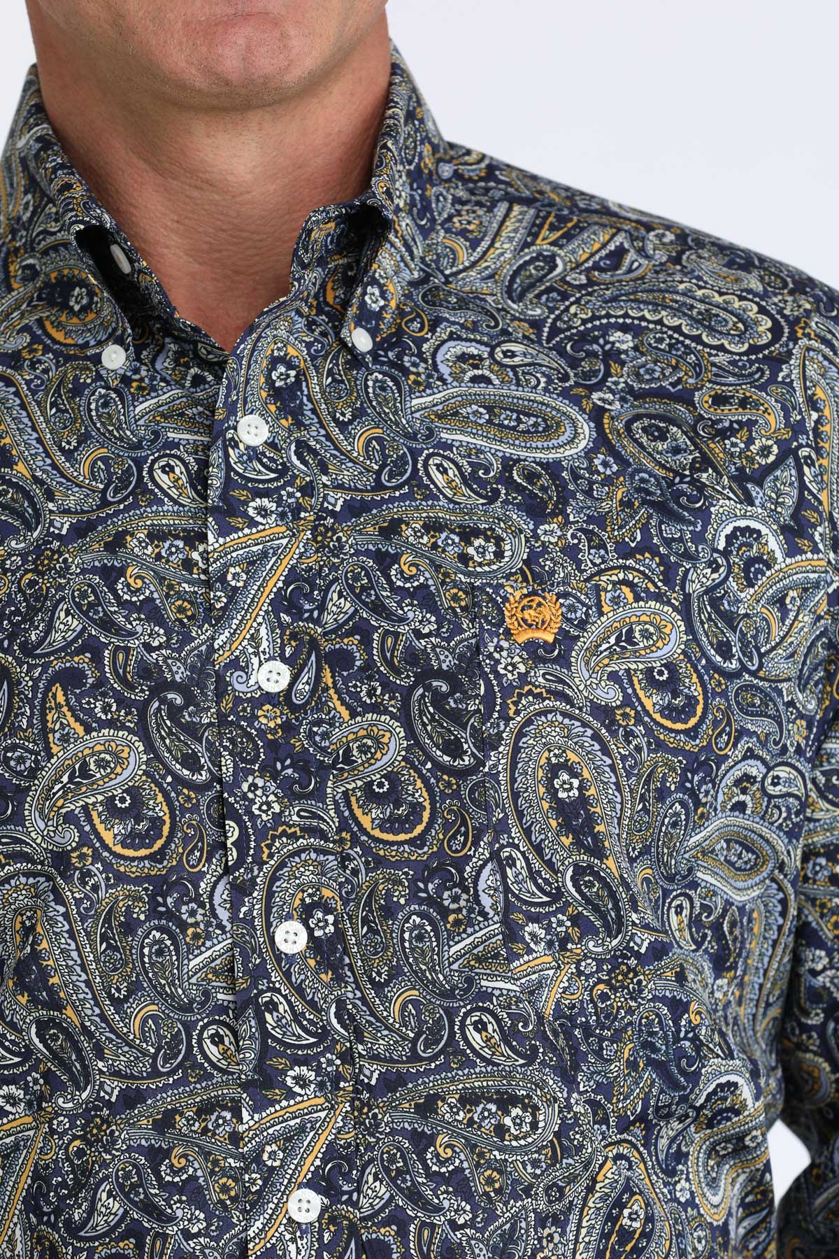 Cinch® Men's Royal Paisley Print Long Sleeve Button Front Shirt