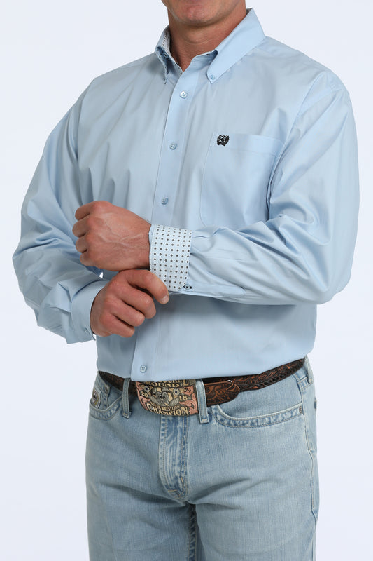 Cinch® Men's Solid Light Blue Long Sleeve Button Front Western Shirt