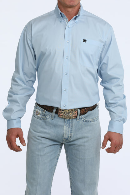 Cinch® Men's Solid Light Blue Long Sleeve Button Front Western Shirt