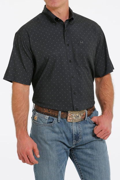 Cinch® Men's Black Arena Flex Short Sleeve Button Front Western Shirt