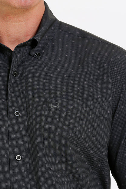Cinch® Men's Black Arena Flex Short Sleeve Button Front Western Shirt
